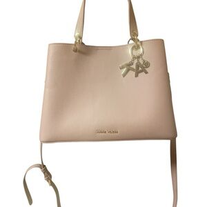 Anne Klein Blush Cream Shoulder Bag with Gold-Tone Hardware